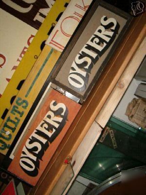 â€œoystersâ€ sign+cedar frame: 16X7, pro handmade &painted