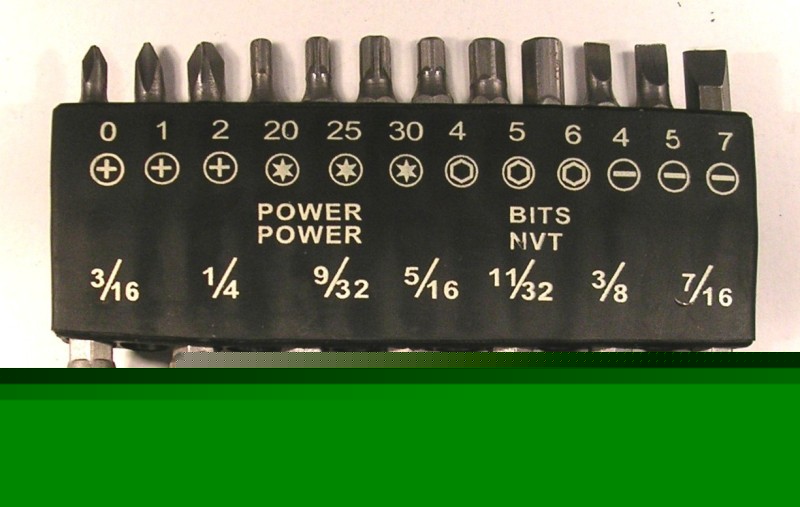 Screwdriver, nut, torx & philips head driver bit set 