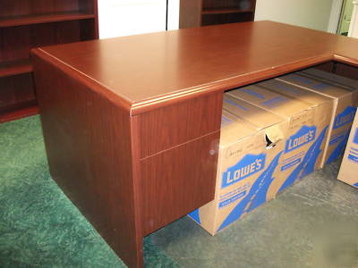 National office furniture arrowood l-shaped desk used