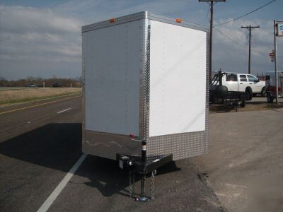 16FT 7X16 7 x 16 enclosed v-nose cargo trailer texas 