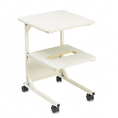 Double-purpose printer stand with two shelves gray
