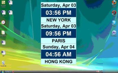 World time zones clock desktop software