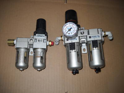 (2) sets of smc pneumatic regulators NAW3000 + NAW2000.