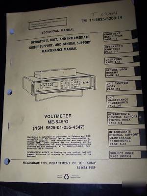 Racal dana 5002 me-545/g voltmeter maintenance manual