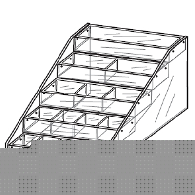 Acrylic tiered 5 tray bead bin parts rack display stand