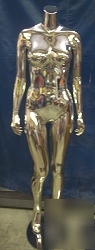 Used female chrome / silver mannequin store display