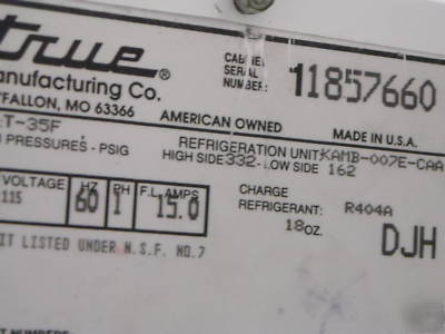 True t-35F 2 door bottom mounted reach-in freezer 