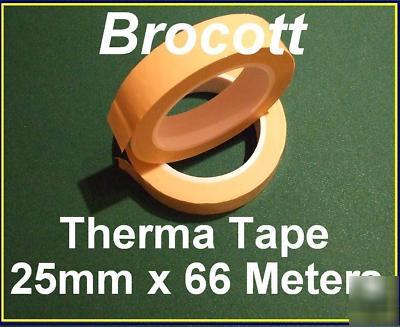 Yellow 130Ëšc adhesive coil winding tape, 25MM x 66M