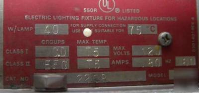 Crouse hinds explosion proof twin tube fluores light