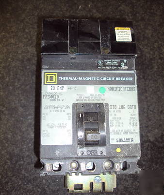 Square d 20 amp circuit breaker FA34020 3 pole