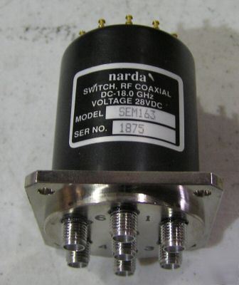 Narda dc-18 ghz 28V SP6T rf coax switch sem 163 *sale*