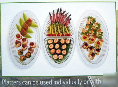 New 3 tier buffet server stand & three serving platters