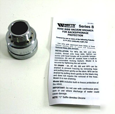 New watts 8AC hose bibb connection 3/4