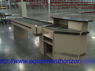 All metal check stand / check lanes grocery with belt d