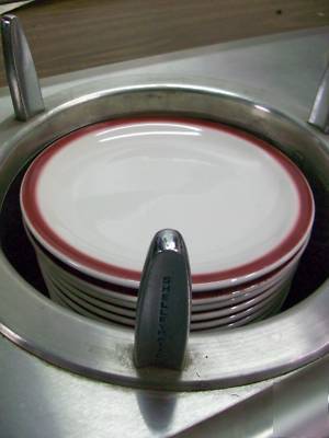 Heated plate warmer rack cart storage casters mobile 
