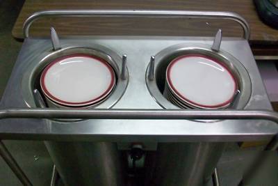 Heated plate warmer rack cart storage casters mobile 