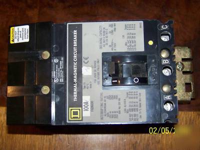 Square d FH34100 100 a 480V circuit breaker fa fh fc