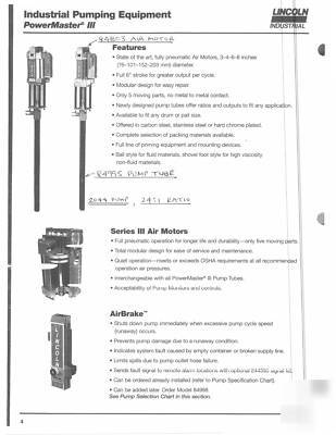 Lincoln 2044 pneumatic barrel grease pump, 24:1 ratio