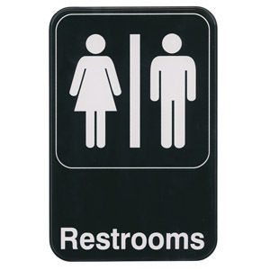 New restroom sign 6X9 signage restaurant office 