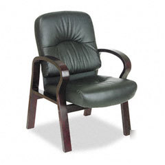 Office star leather guest chair blackmahogany