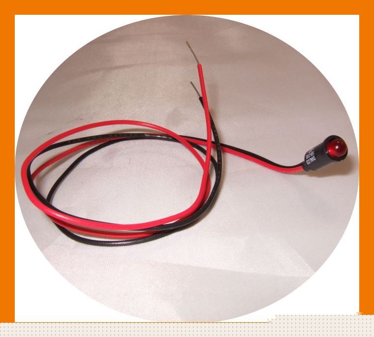 Leds red 5MM pmi snap-in panel indicator - lot of 10