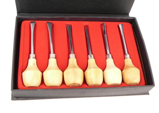 Wood carving chisel set - hand ground - hardwood handle