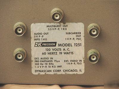 B & k 1251 ntsc color bar generator