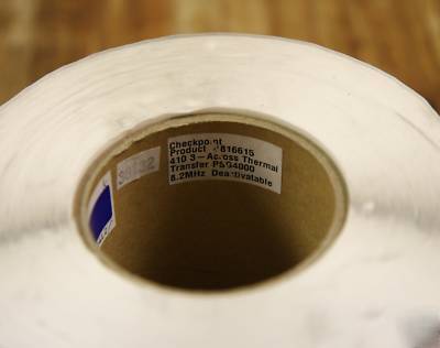 New 410 checkpoint security labels 8.2MHZ 4,000 roll 