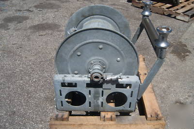 Electric fuel hose reel marina wind up stainless steel