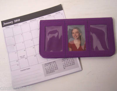 Leather photo pocket planner calendar checkbook cover n