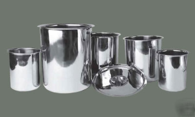 Lot 5 stainless steel bain marie pots
