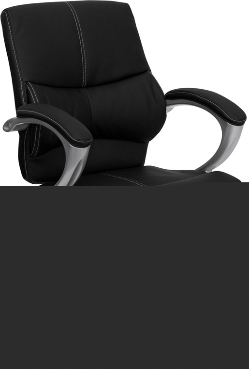 Black leather mid back eco-friendly manager chair