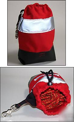 Firefighter 50' escape drop rope bag sav-a-jake red/yel