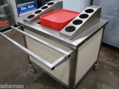 Atlas metal restaurant tray & silverware caddy w/trays