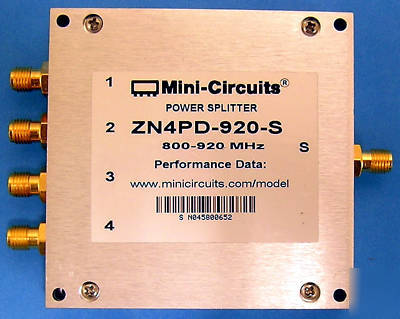 Mini-circuits 4 way 0 deg rf power splitter ZN4PD-920-s