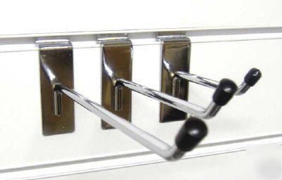 New 50 qty 6'' slatwall single hooks chrome (J8)