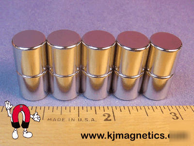 10 neodymium rod magnets - 1/2 x 1/2 strong 