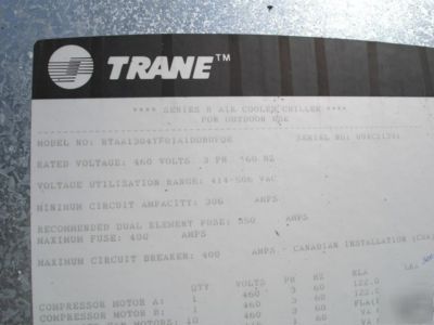 Trane RTAA130 130 ton air cooled screw chiller, 460V 