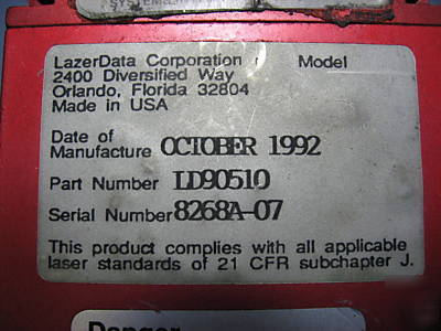 Lot of 7 - lazerdata series 9000 laser scanners -di-