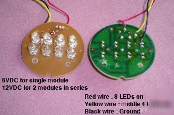 8 white led modules, super power saver, 6V/12V