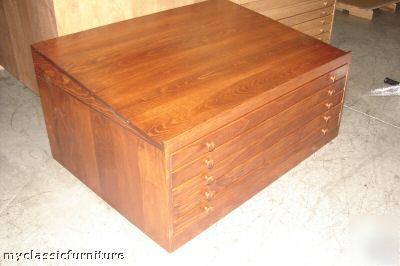 Flat file map cabinet blueprint architect top worktable